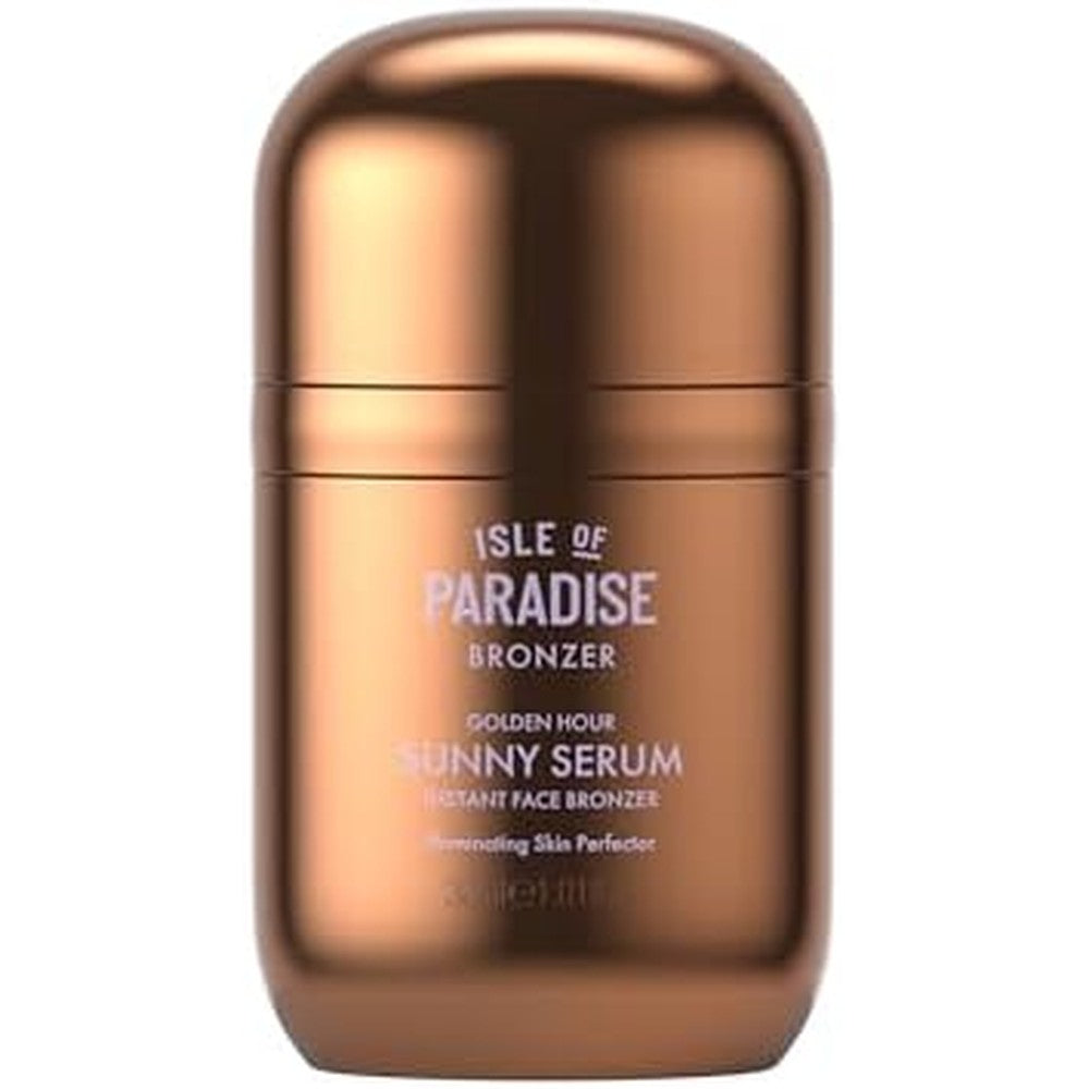 Isle of Paradise Sunny Serum front view packaging of liquid face bronzer drops