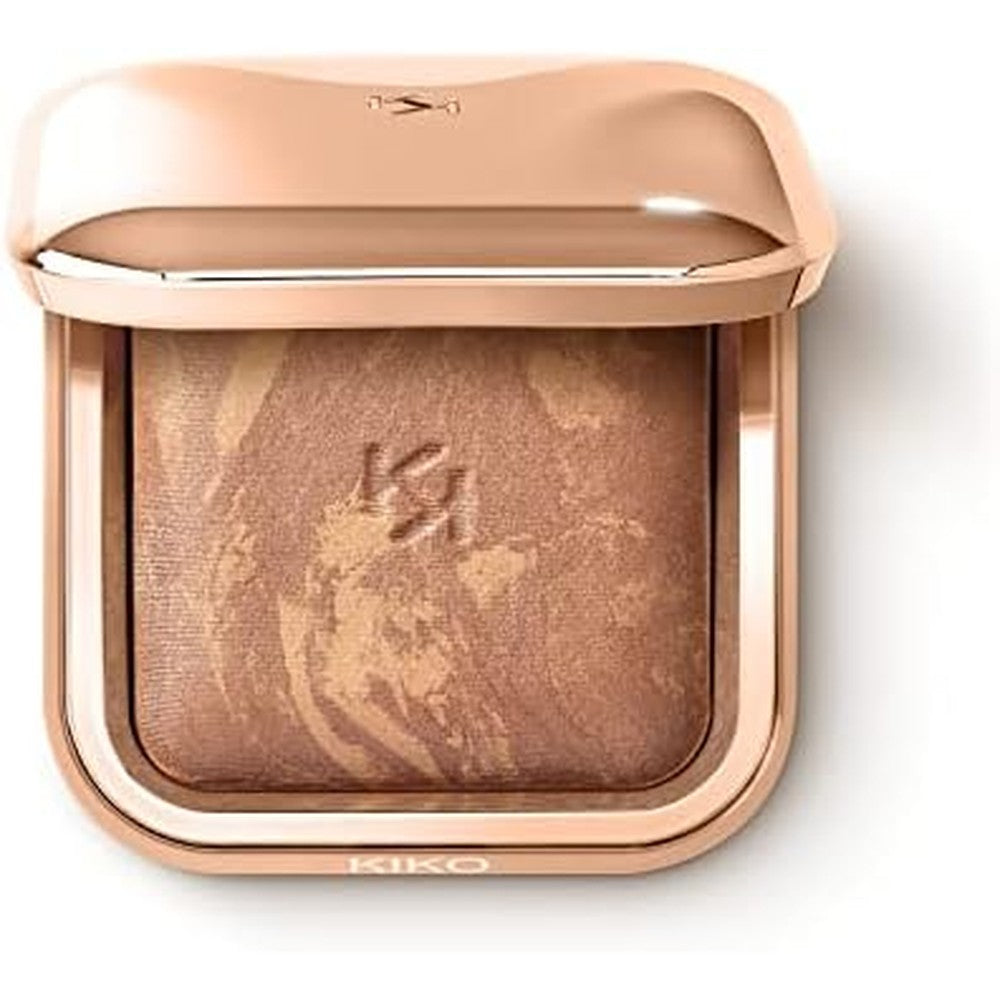 Kiko Milano Silky Glow Baked Bronzer Powder 02 Terracotta front view showing marbled texture