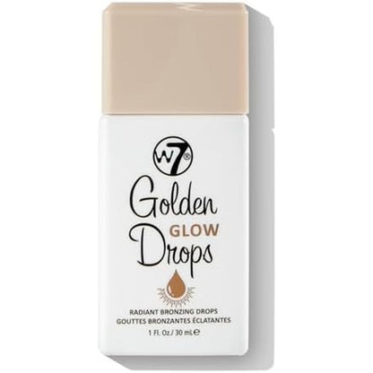 W7 Golden Glow Drops liquid bronzer front view bottle packaging
