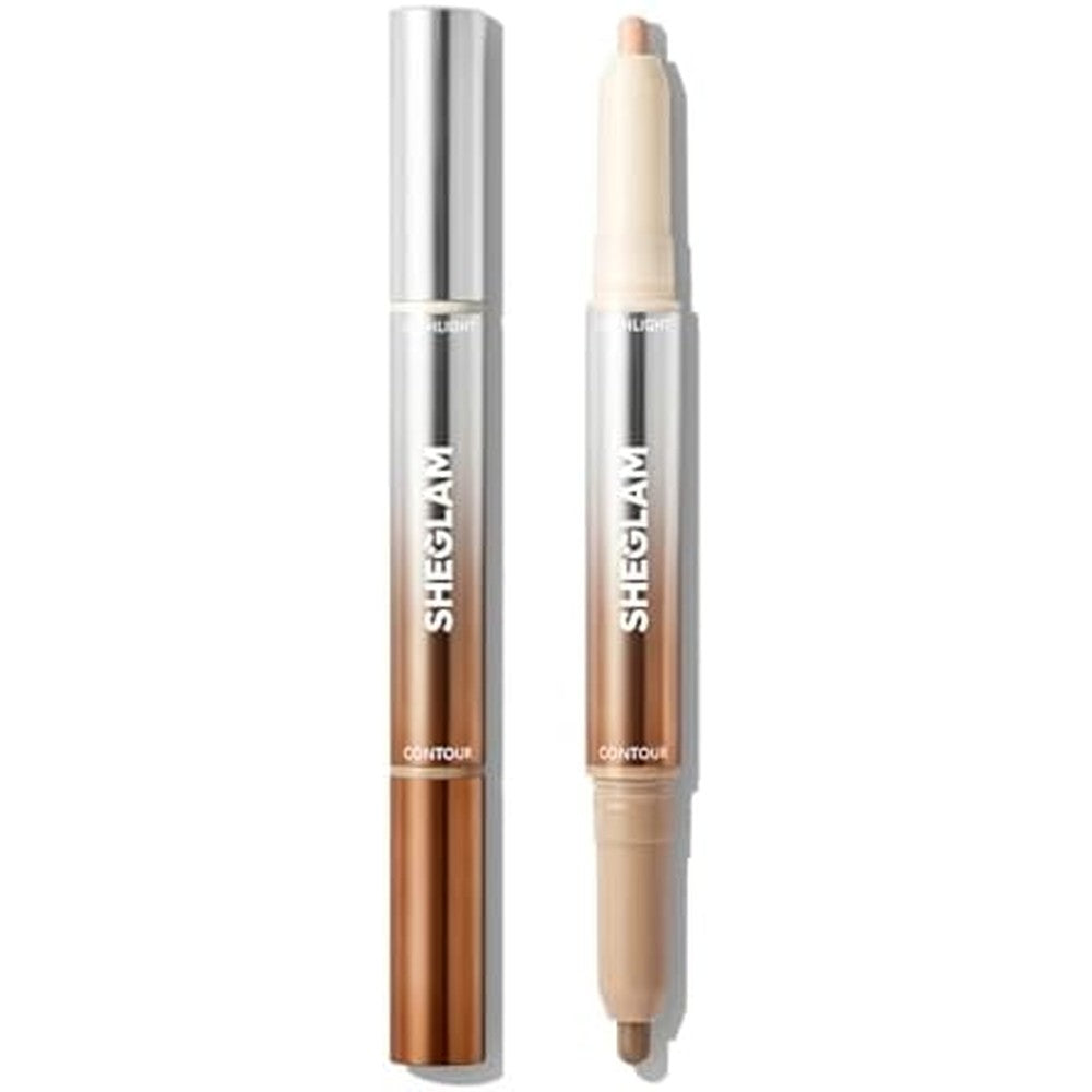 SHEGLAM Fine Line 2-In-1 Nose Contour And Highlight Pen Umber front view showing dual ends.
