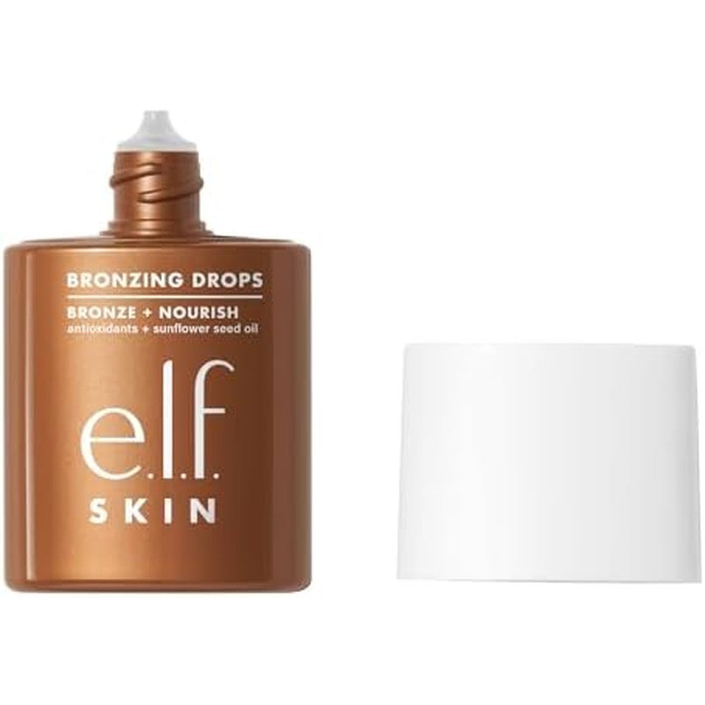 E.l.f. SKIN Bronzing Drops Pure Gold liquid bronzer front view showing the product bottle.