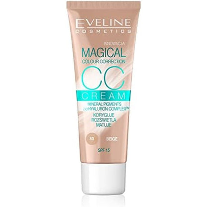 Eveline Cosmetics Magical Color Correction CC Cream SPF 15 Beige 30 Milliliters For Radiant And Flawless Skin Tone - Image 1