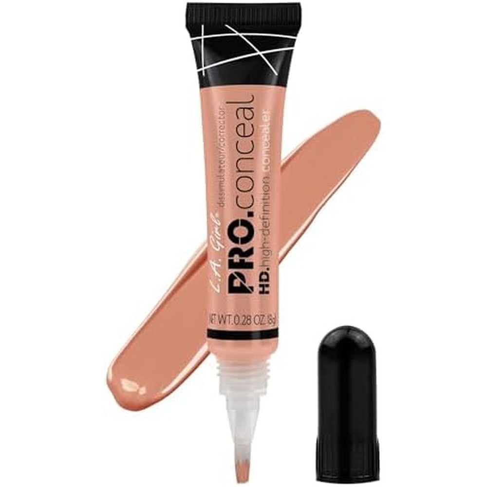 L.A. Girl HD Pro Conceal Peach Corrector front view of the tube showing the built-in brush tip applicator