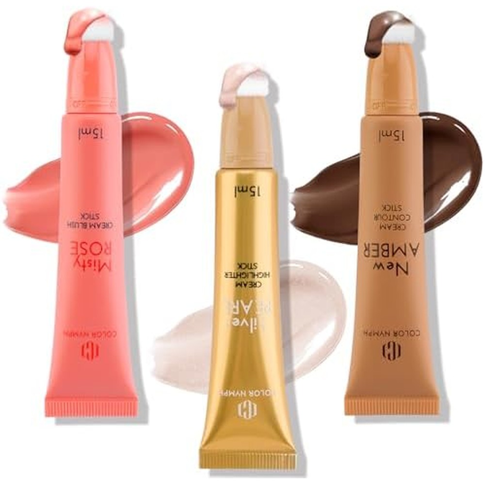 Color Nymph Liquid Makeup Wand Combo front view featuring the 3-piece contour blush and highlighter tubes.