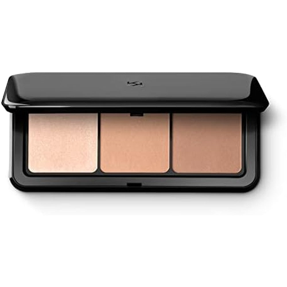 Kiko Milano Contour Obsession Palette front view showing two contour powders and one highlighter
