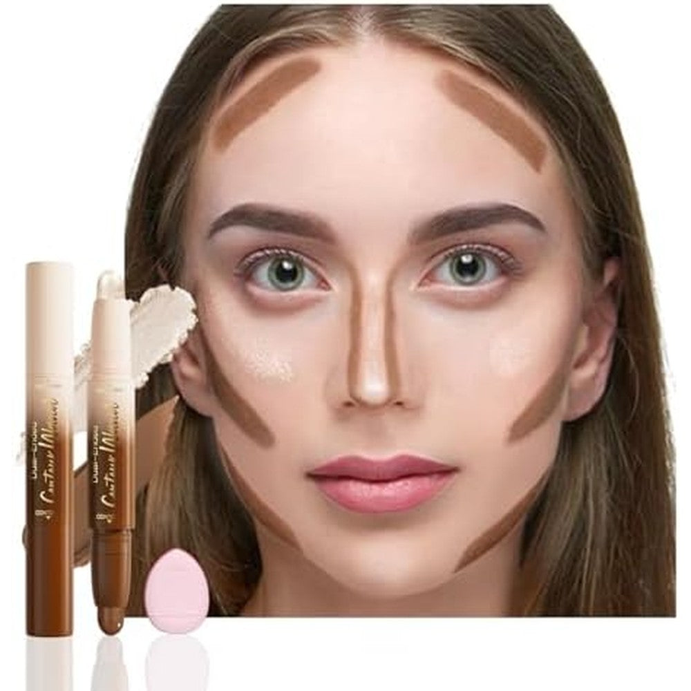 SUSIKEKI 2-in-1 cream contour and highlighter stick front view showing dual ends.