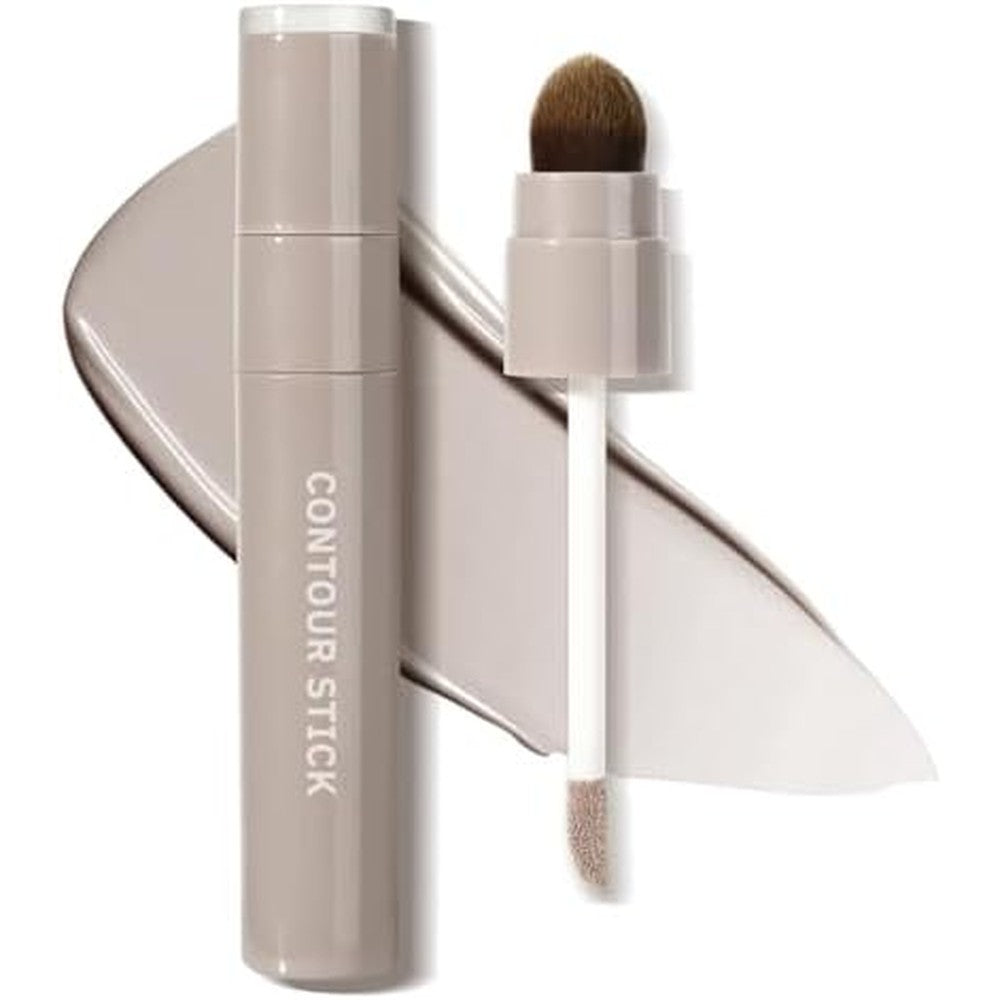 LYBHDAFA Cool Toned Liquid Contour Stick front view showing the dual ended design with cream makeup and blending brush.