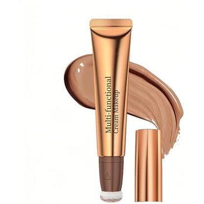 HOUSN QIC liquid contour stick 01 Light Beige front view showing the built-in cushion applicator tip
