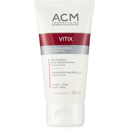 ACM Laboratoire Vitix Gel fifty milliliters front view tube for vitiligo treatment
