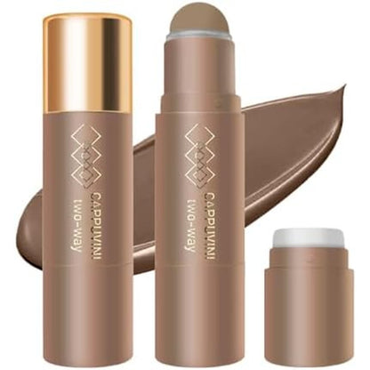 Okerker Cool Toned Cream Contour Stick front view showcasing the gold cap and twist up design for fair skin.