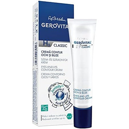 Gerovital H3 Classic anti wrinkle eye and lip contour cream front view for under eye hydration