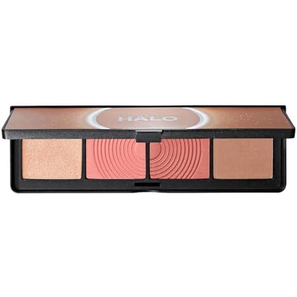 Smashbox Halo Sculpt And Glow Face Palette front view open showing four makeup shades