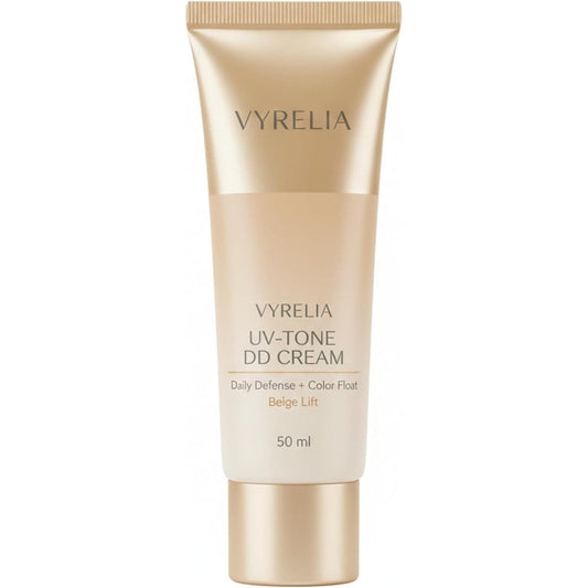 Vyrelia UV-Tone DD Cream front view of the fifty milliliter tube displaying the color float product details.