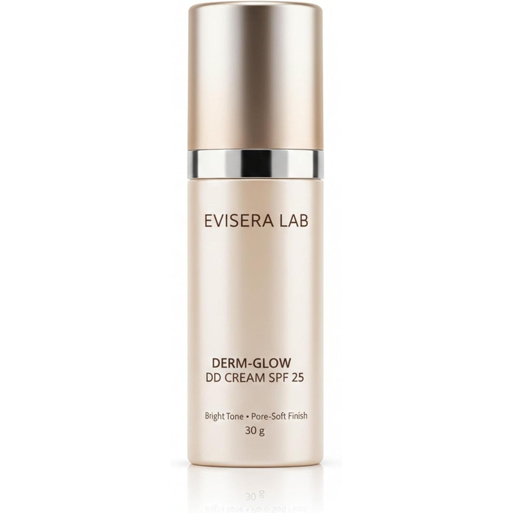 Evisera Lab Derm-Glow DD Cream front view in gradient gold pump bottle