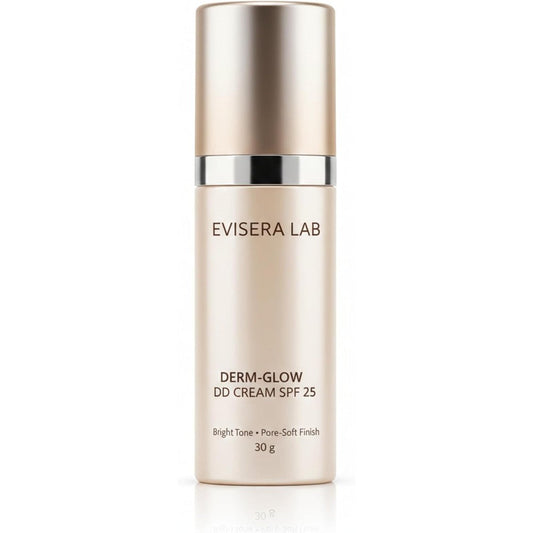 Evisera Lab Derm-Glow Daily Defense Cream front view packaging of the 30 grams tube for bright skin tone.