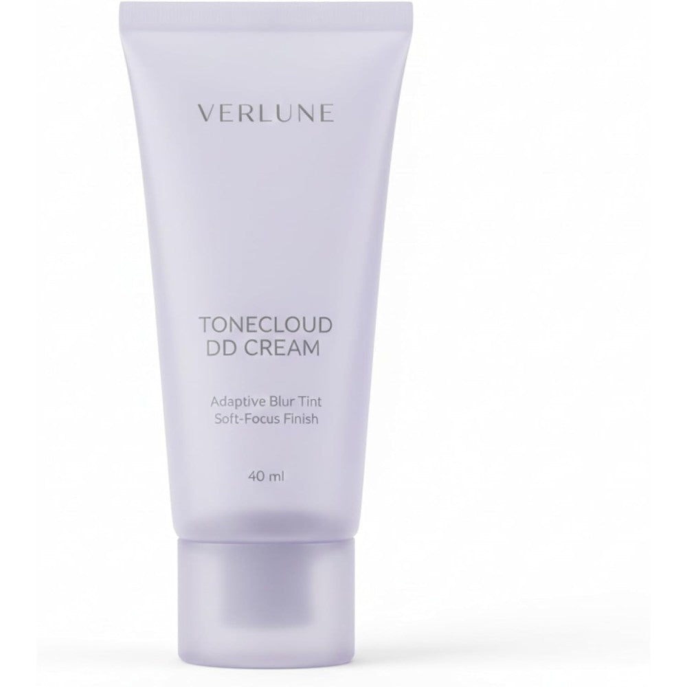 Verlune ToneCloud DD Cream front view lavender squeeze tube packaging skincare cosmetic