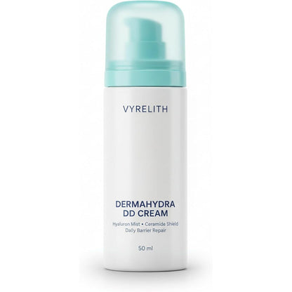 VYRELITH DermaHydra DD Cream front view showing the 50 ml bottle with hyaluron mist branding.