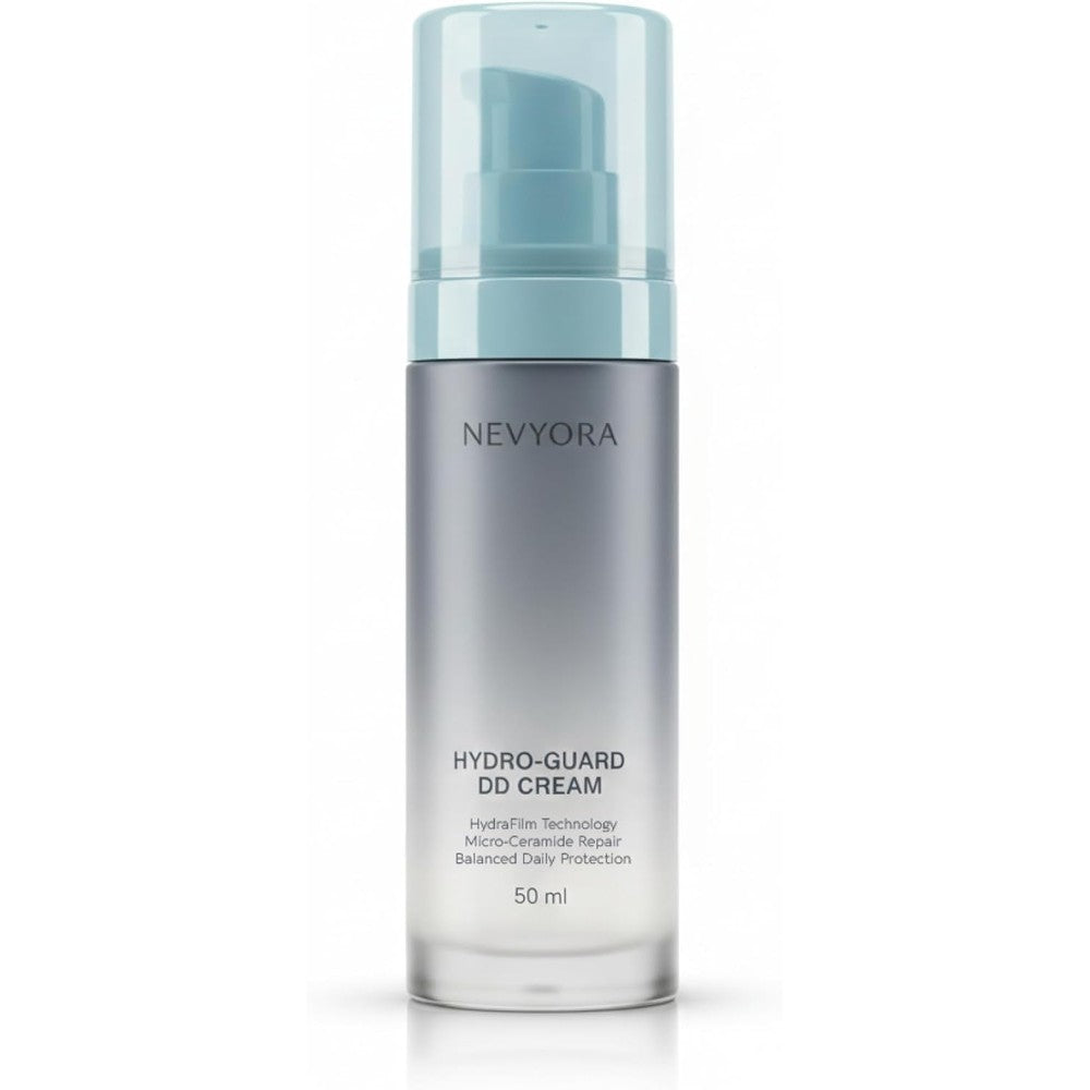 NEVYORA Hydro-Guard DD Cream front view showing the 50 ml packaging for daily skin barrier repair.