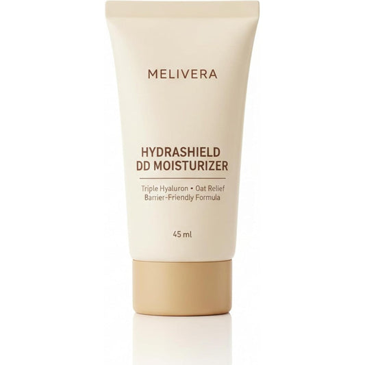 MELIVERA HydraShield DD Moisturizer front view bottle on a clean white background for daily skin hydration