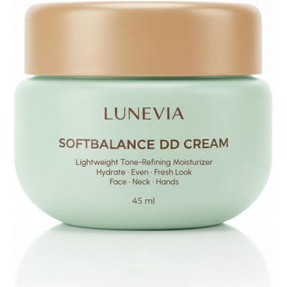 Lunevia SoftBalance DD Cream front view jar of lightweight tinted moisturizer