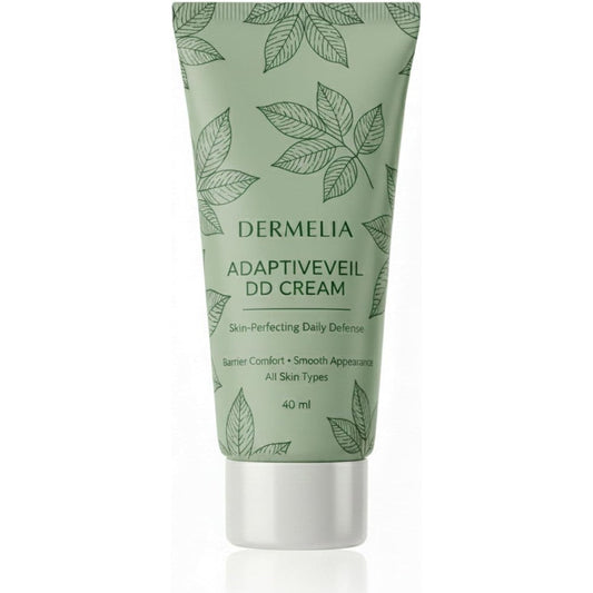 DERMELIA AdaptiveVeil DD Cream front view packaging of the daily defense tinted moisturizer.