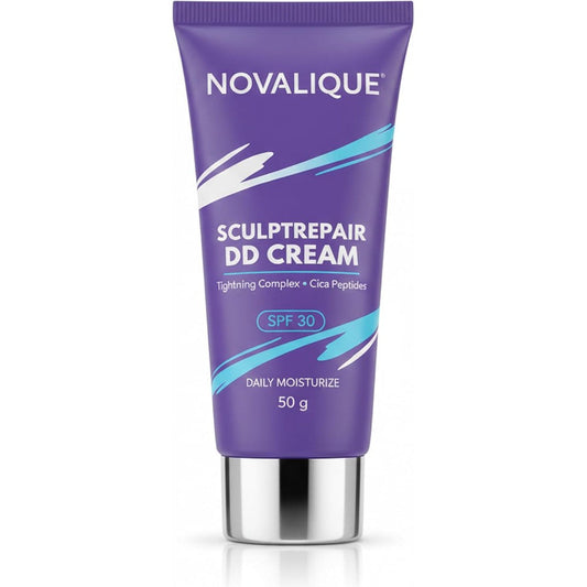 Novalique SculptRepair Cream front view of the purple jar for skin tightening.