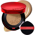 Espoir Be Velvet Cushion Foundation front view of red compact with puff