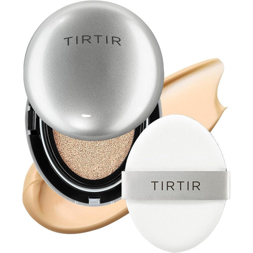 TIRTIR Mask Fit Aura Silver cushion foundation 23N Sand for dewy glow makeup