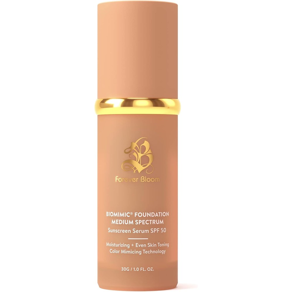 Forever Bloom Bio Mimic Foundation Medium Spectrum front view bottle packaging