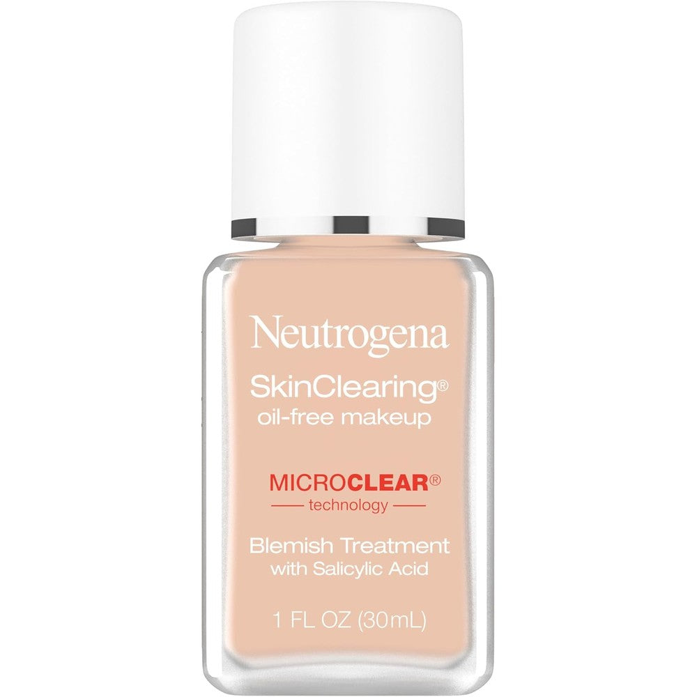 Neutrogena SkinClearing Liquid Foundation front view blemish fighting makeup