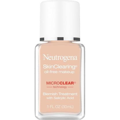 Neutrogena SkinClearing Liquid Foundation front view blemish fighting makeup