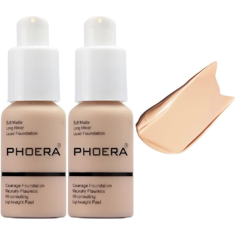 Meifen PHOERA Flawless Soft Matte Liquid Foundation front view of two pack set