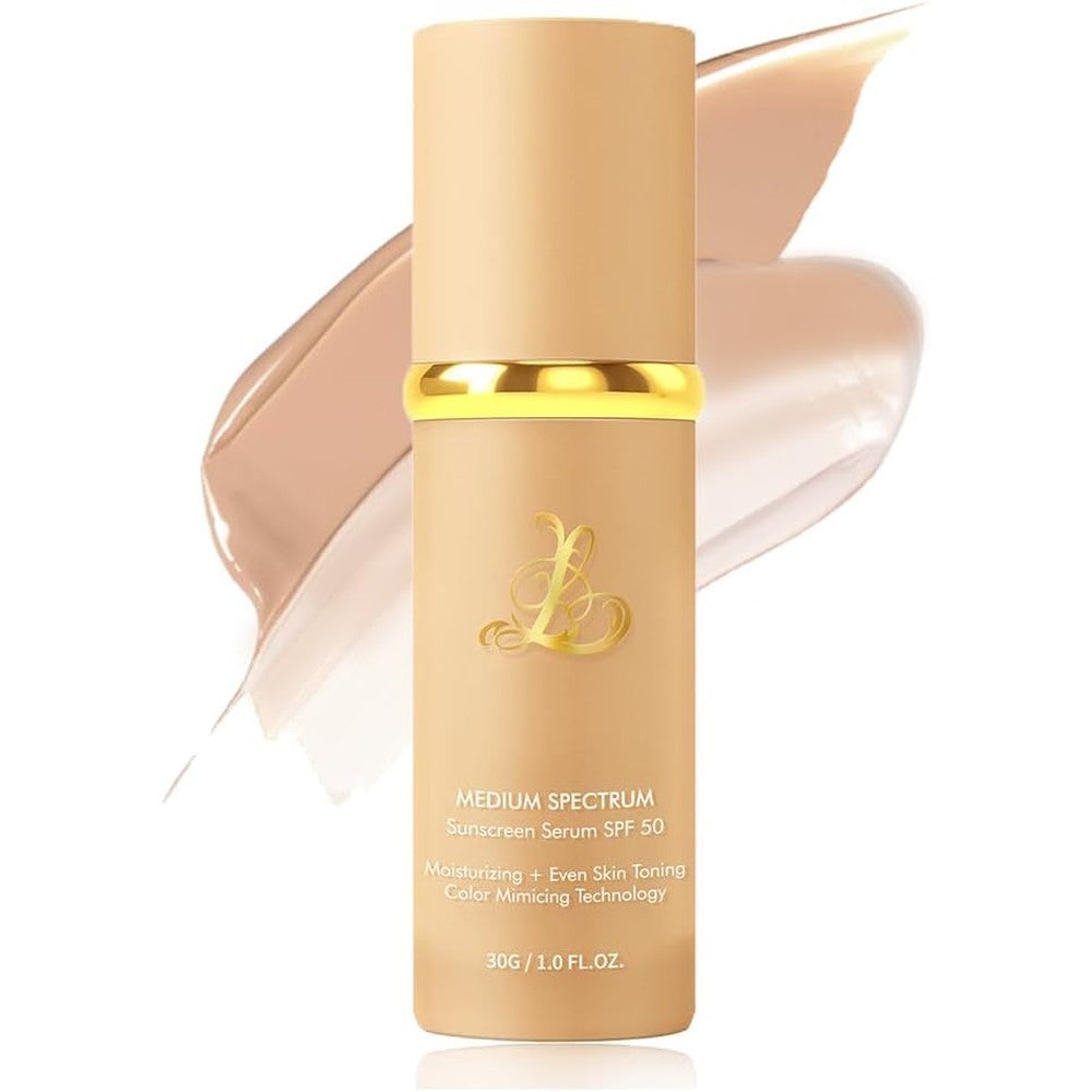 VBEYD 4 in 1 color changing foundation front view bottle with medium spectrum SPF 50 protection