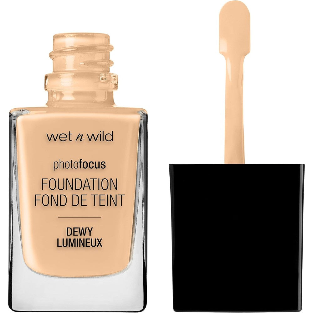 Wet N Wild Photo Focus Dewy Liquid Foundation Soft Beige front view bottle