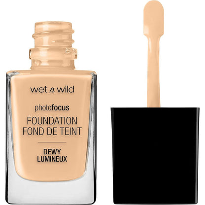 Wet N Wild Photo Focus Dewy Liquid Foundation Soft Beige front view bottle