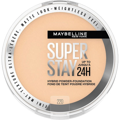 Maybelline Super Stay 24HR Hybrid Powder Foundation shade 220 front view compact makeup