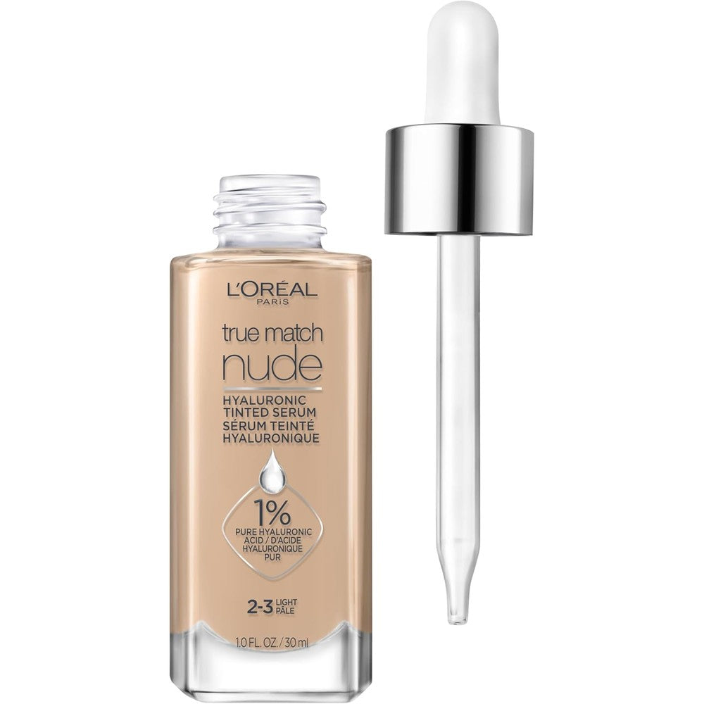 L'Oreal Paris True Match Nude Hyaluronic Tinted Serum foundation bottle front view