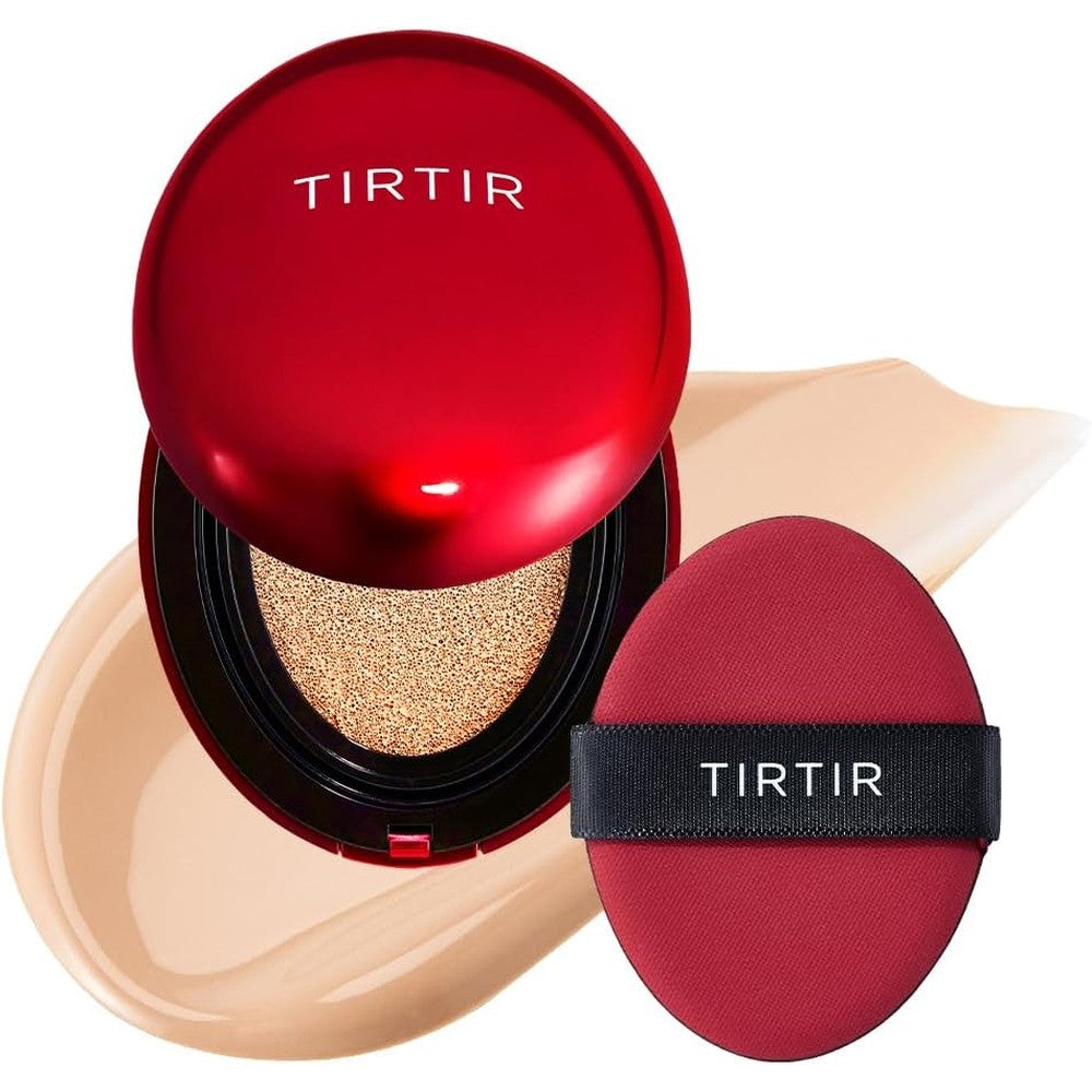 TIRTIR Mask Fit Red Cushion Foundation 21N Ivory front view iconic red egg-shaped compact packaging