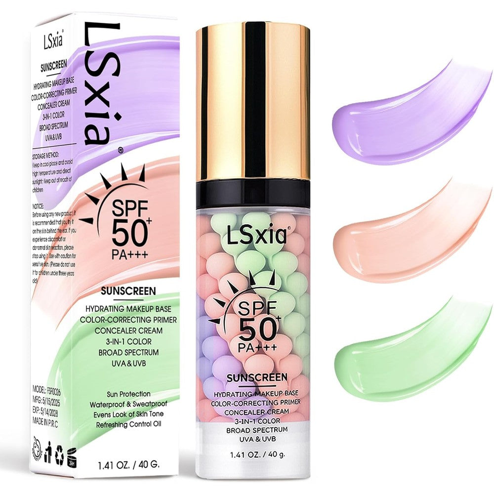 LSxia 3 In 1 Color Correcting Primer front view container packaging