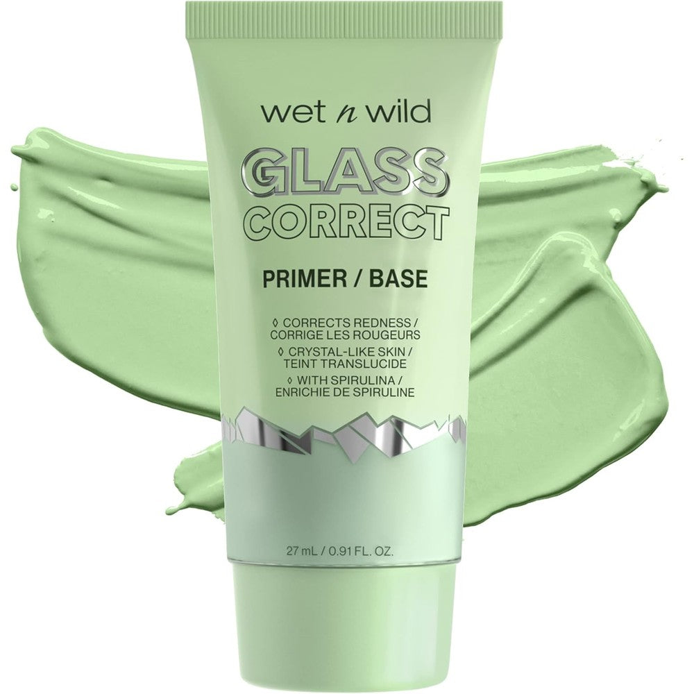 Wet N Wild Prime Focus Glass Skin Correct Primer green bottle front view