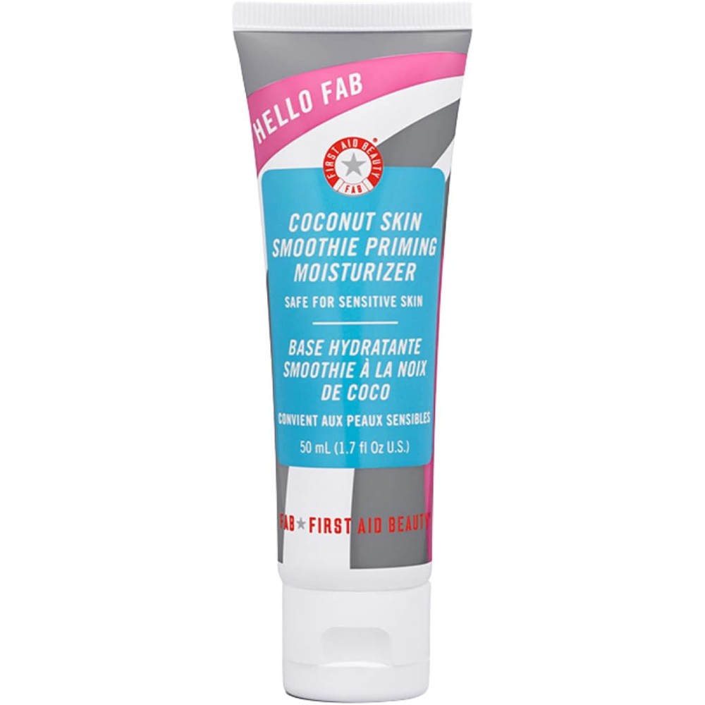 First Aid Beauty Hello FAB Coconut Skin Smoothie Priming Moisturizer front view bottle