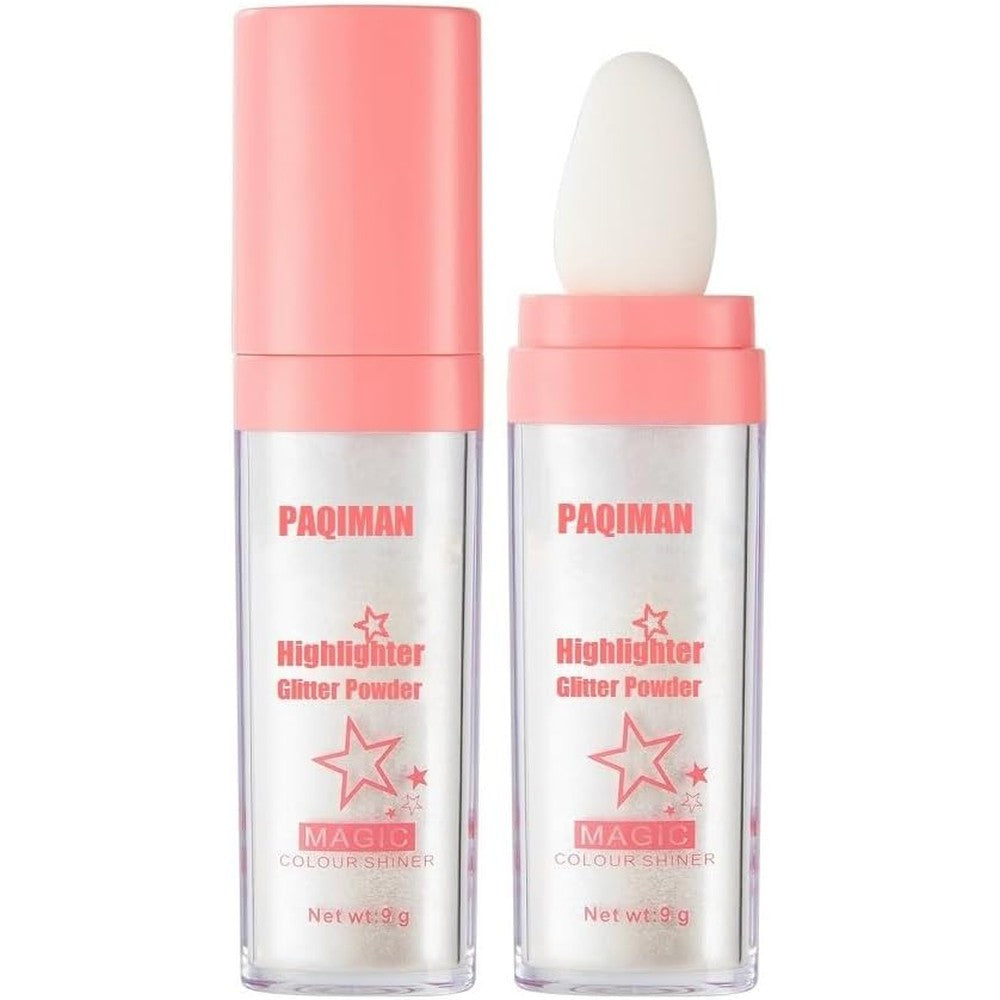 Paqiman glitter powder highlighter front view packaging