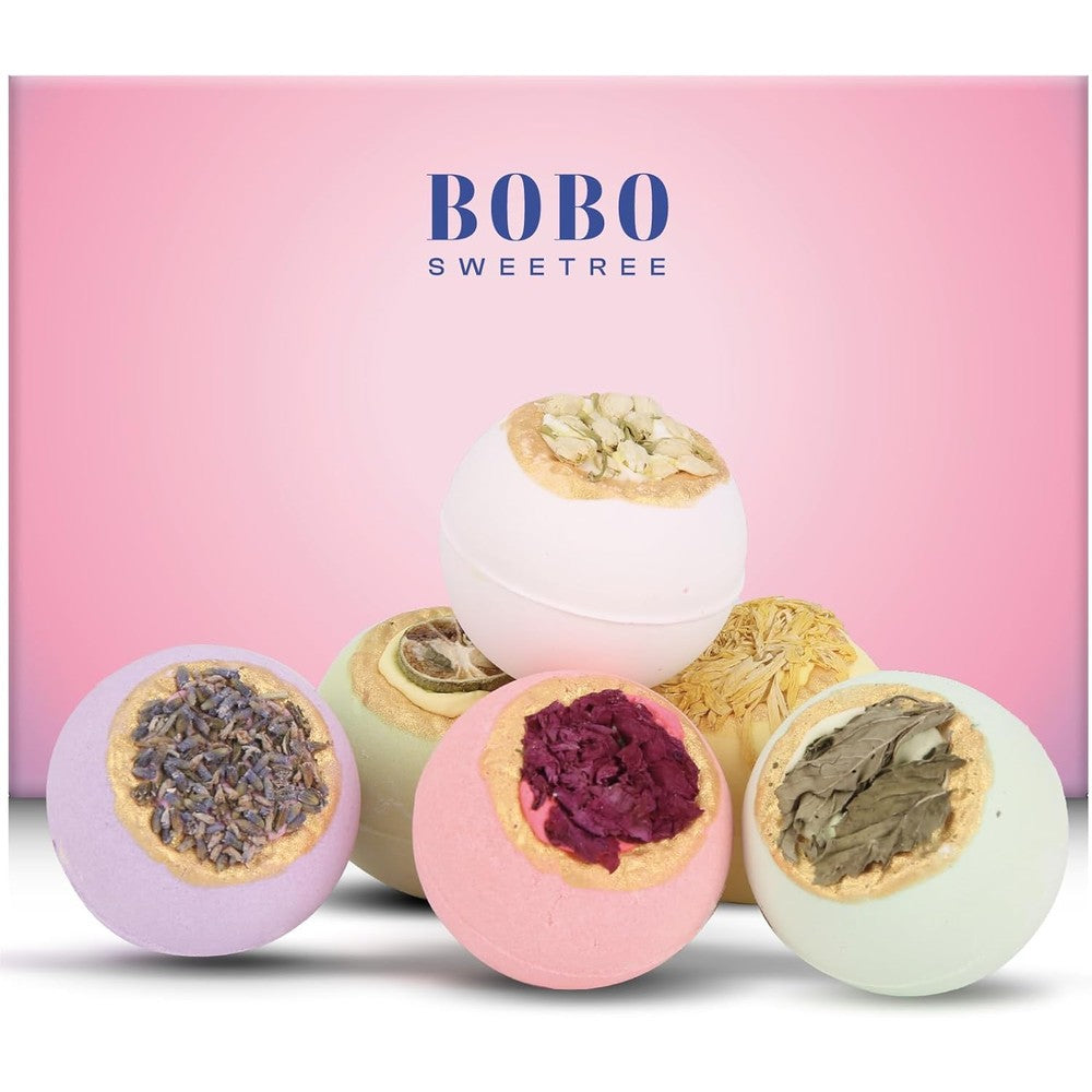 BoboSweeTree luxury bath bombs gift set front view packaging