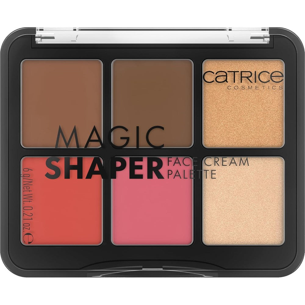 Catrice Magic Shaper Face Cream Palette front view showcasing six cream blush bronzer and highlighter shades.