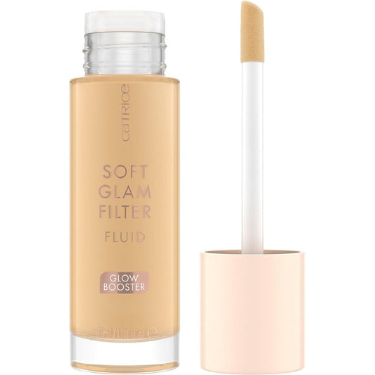 Catrice Soft Glam Filter Fluid 20 Light Medium front view bottle with jumbo doe foot applicator.