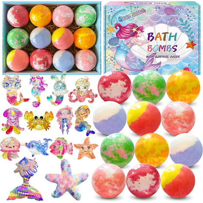 Santrela kids bath bombs gift set front view showing premium box packaging