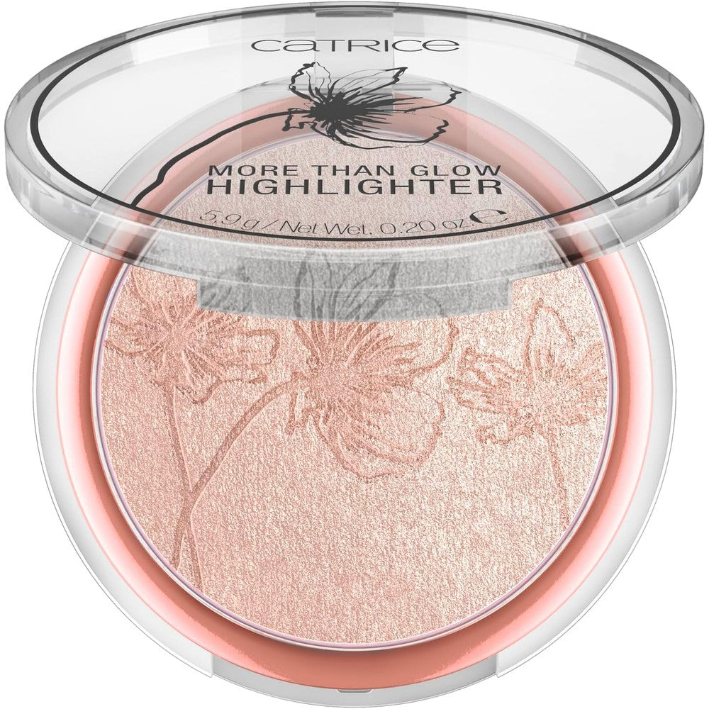 Catrice More Than Glow Highlighter 020 Supreme Rose Beam front view container