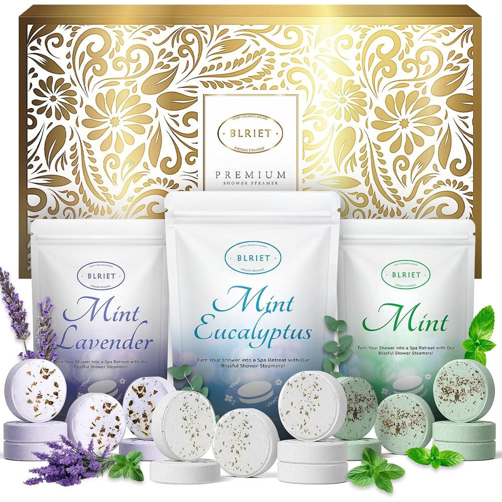 BLRIET shower steamers front view gift box packaging
