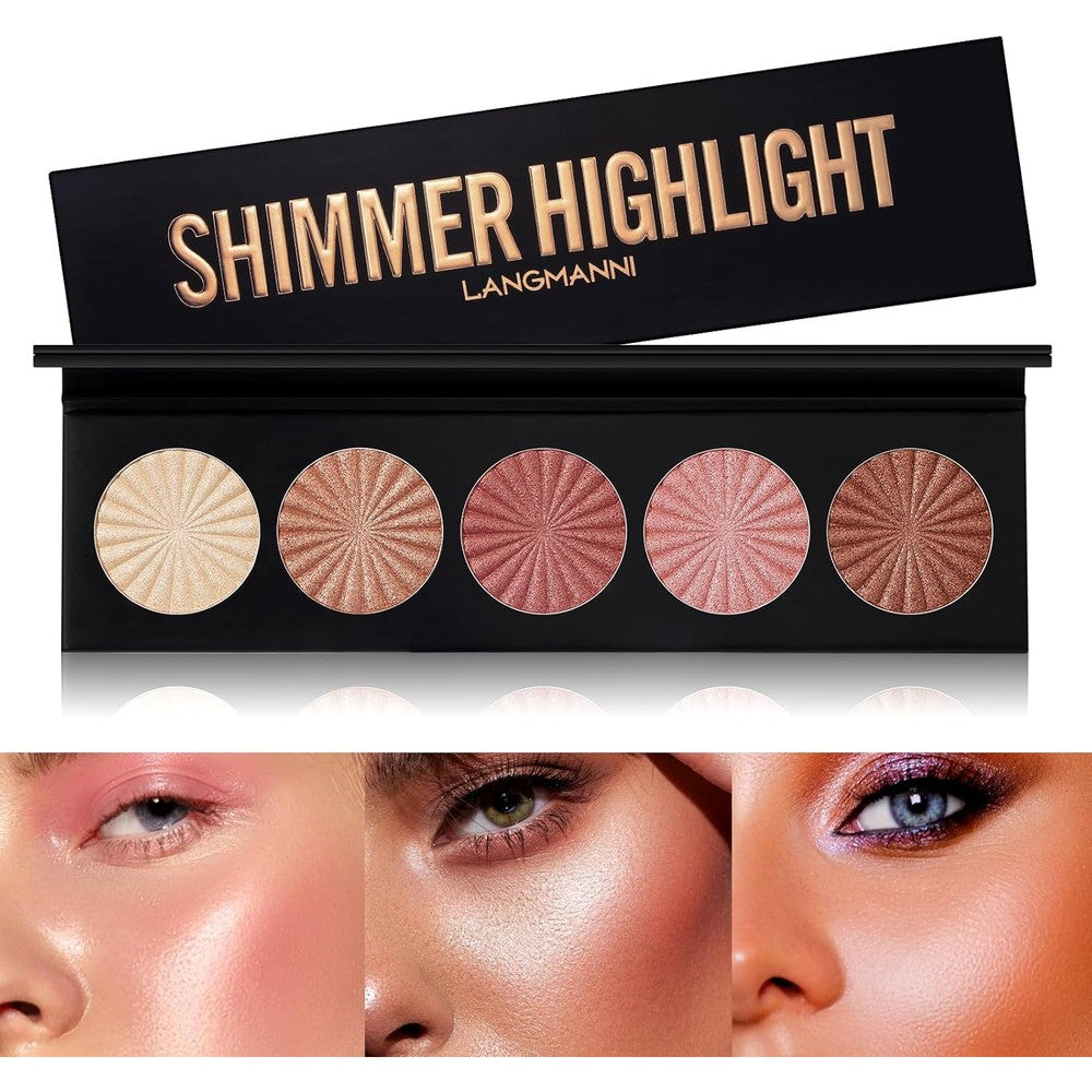 Langmanni highlighter powder palette front view packaging