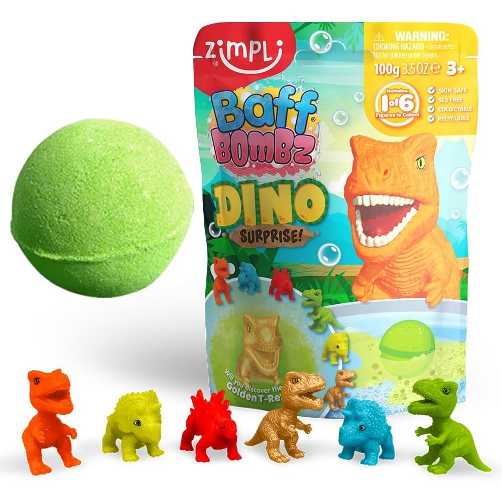 Zimpli Kids Large Dino Surprise Bath Bomb front packaging view